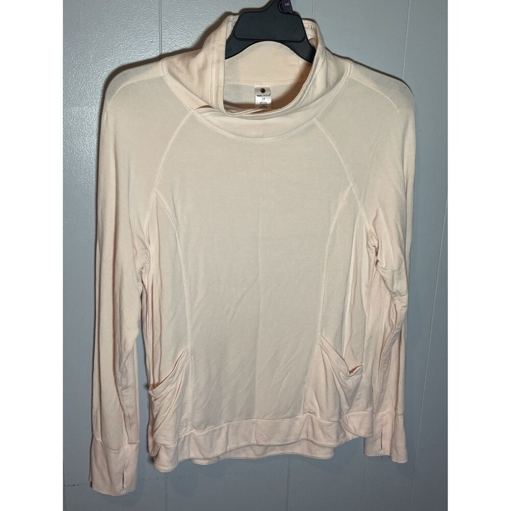Yogalicious Women's L Pink Long Sleeve Mock Neck Modal Stretch Athletic Top
